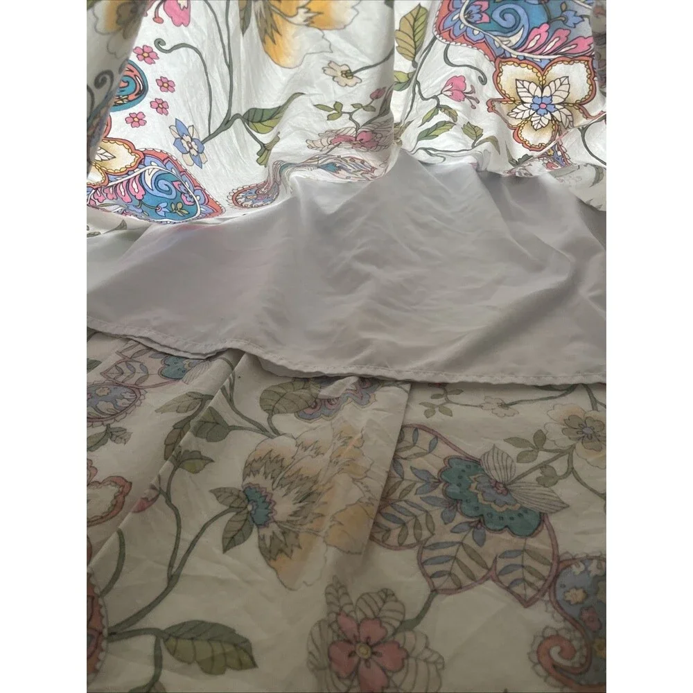 A.n.a Women's Paisley Skirt Size 14 Multicolor Elastic Waist Pull On Mid Length
